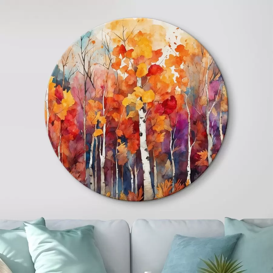 Obraz Březový les ve stylu akvarelové malby Č. r43447