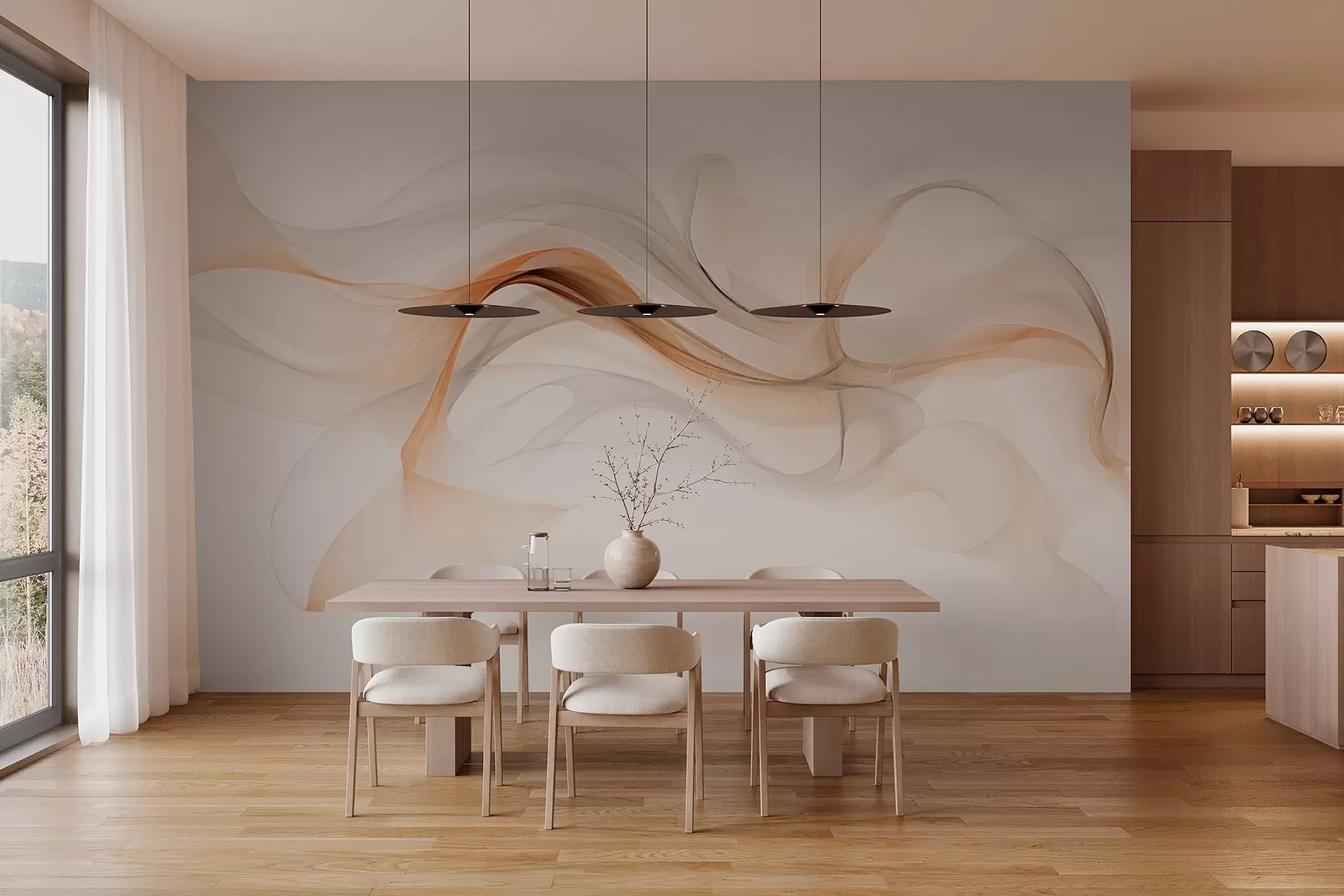 Fototapet Abstrakce s měkkými vlnami w03609