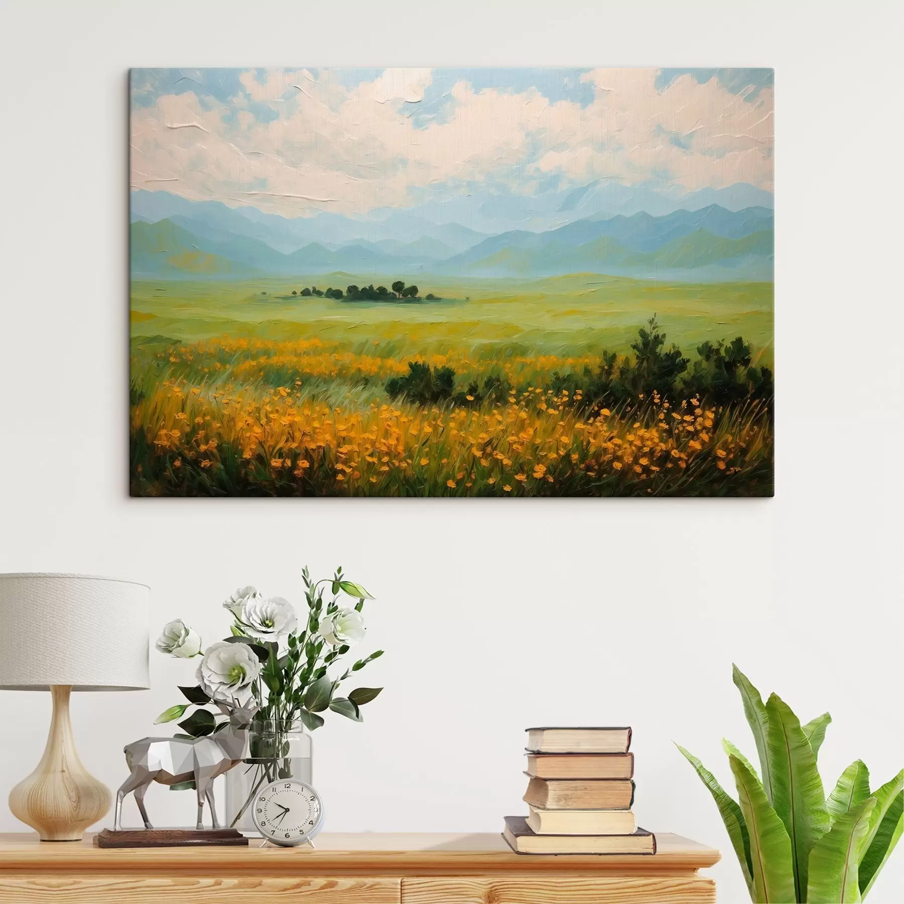 Fototapet Květinové pole ve stylu olejomalby s43451