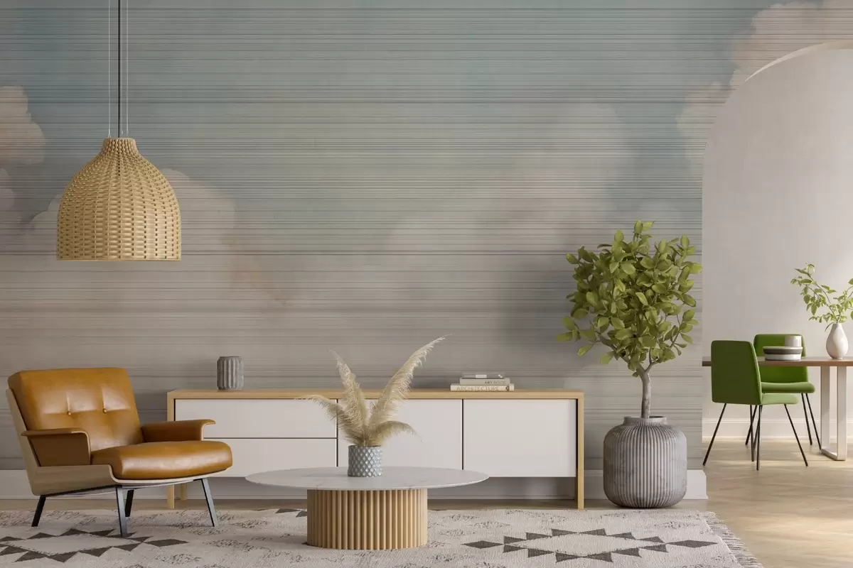 Fototapet Měkký horizont, pastelově zatažená krajina w03630v2