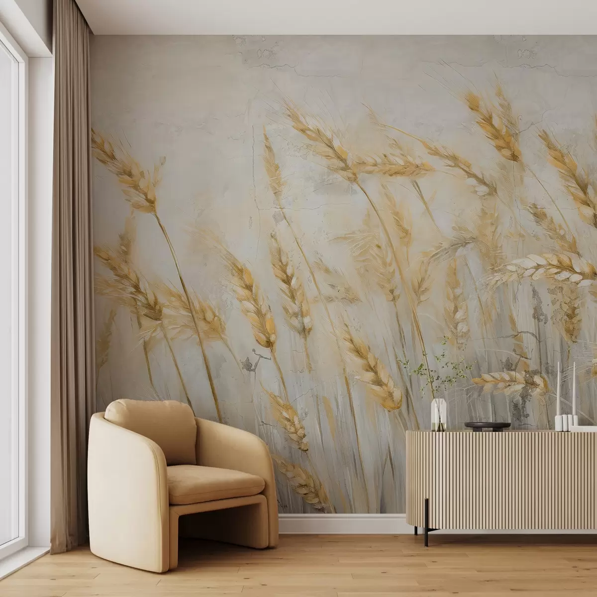 Fototapet Bodláky namalované na grunge zdi w03660