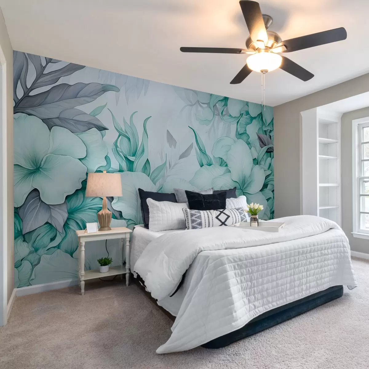 Fototapet Akvarelové tropické květiny w03661v1