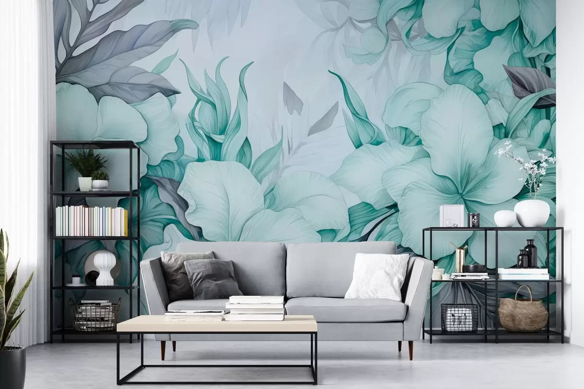 Fototapet Akvarelové tropické květiny w03661v1