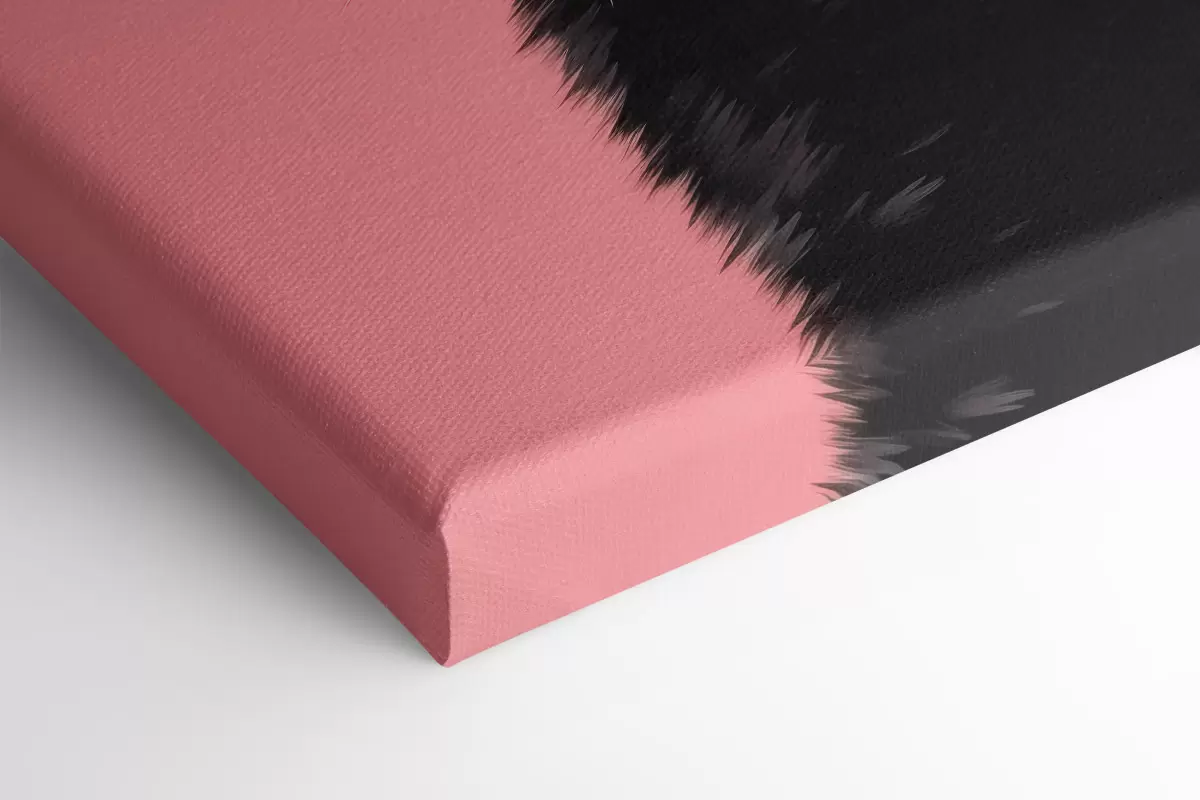 Obraz Černá kočka na růžové Č. s43963