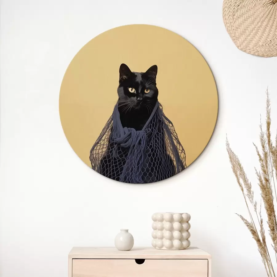 Obraz Černá kočka v síti Č. r43959
