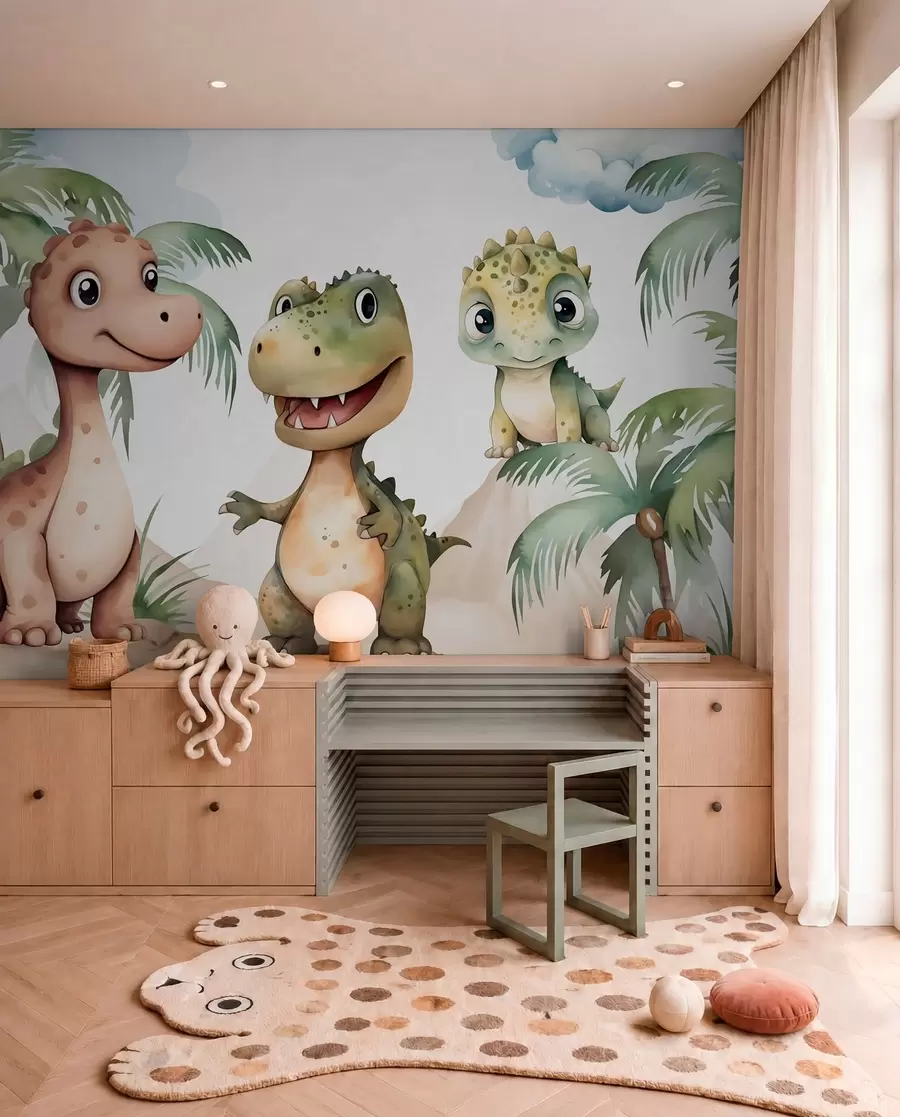 Fototapet Tři malí dinosauři w03675