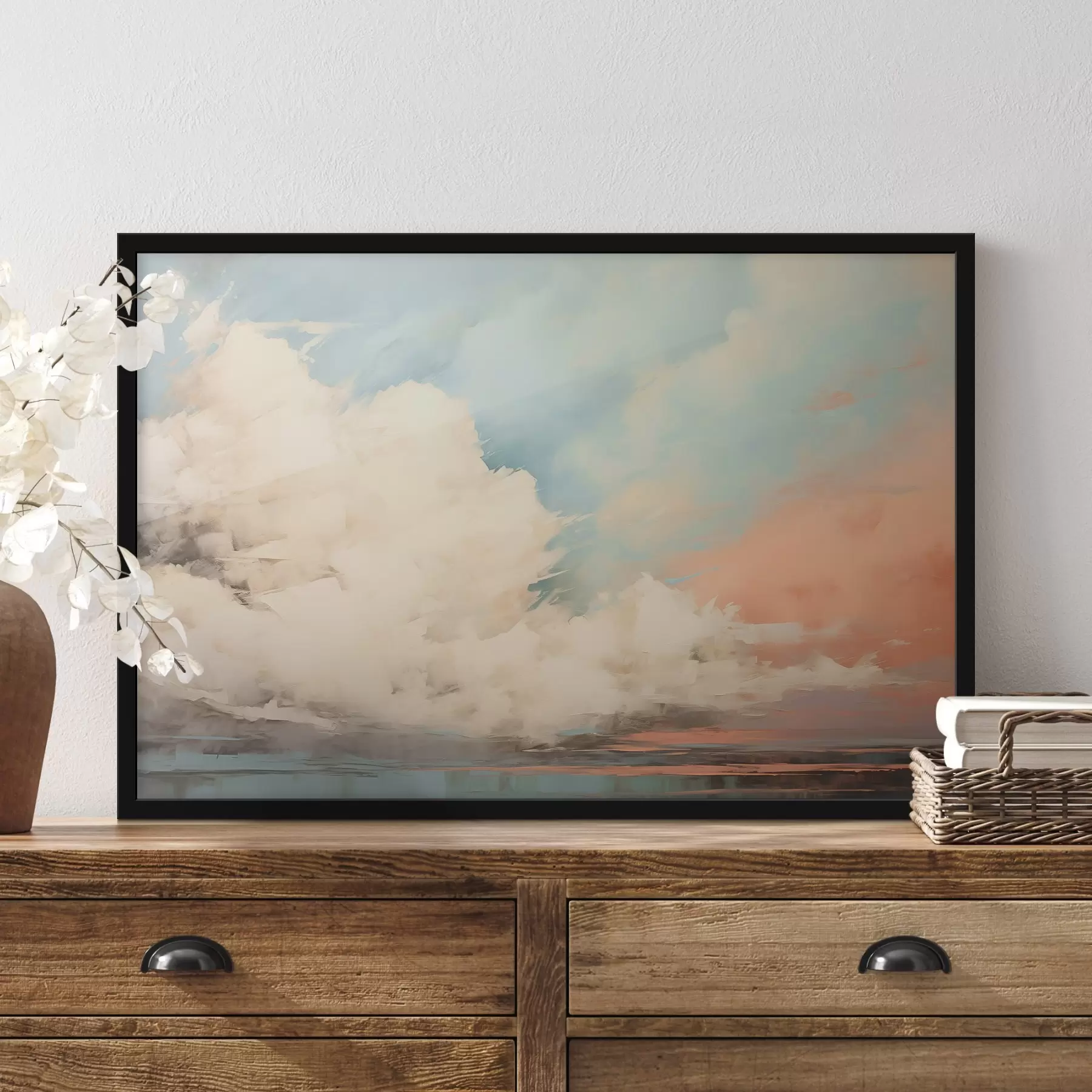 Fototapet Abstraktní mlha nad mořem ve stylu akrylové malby f43952