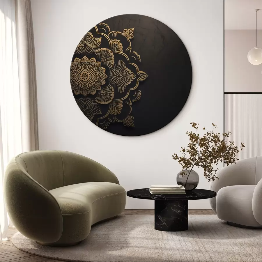 Obraz Žluté vzory na černém pozadí Č. r43943