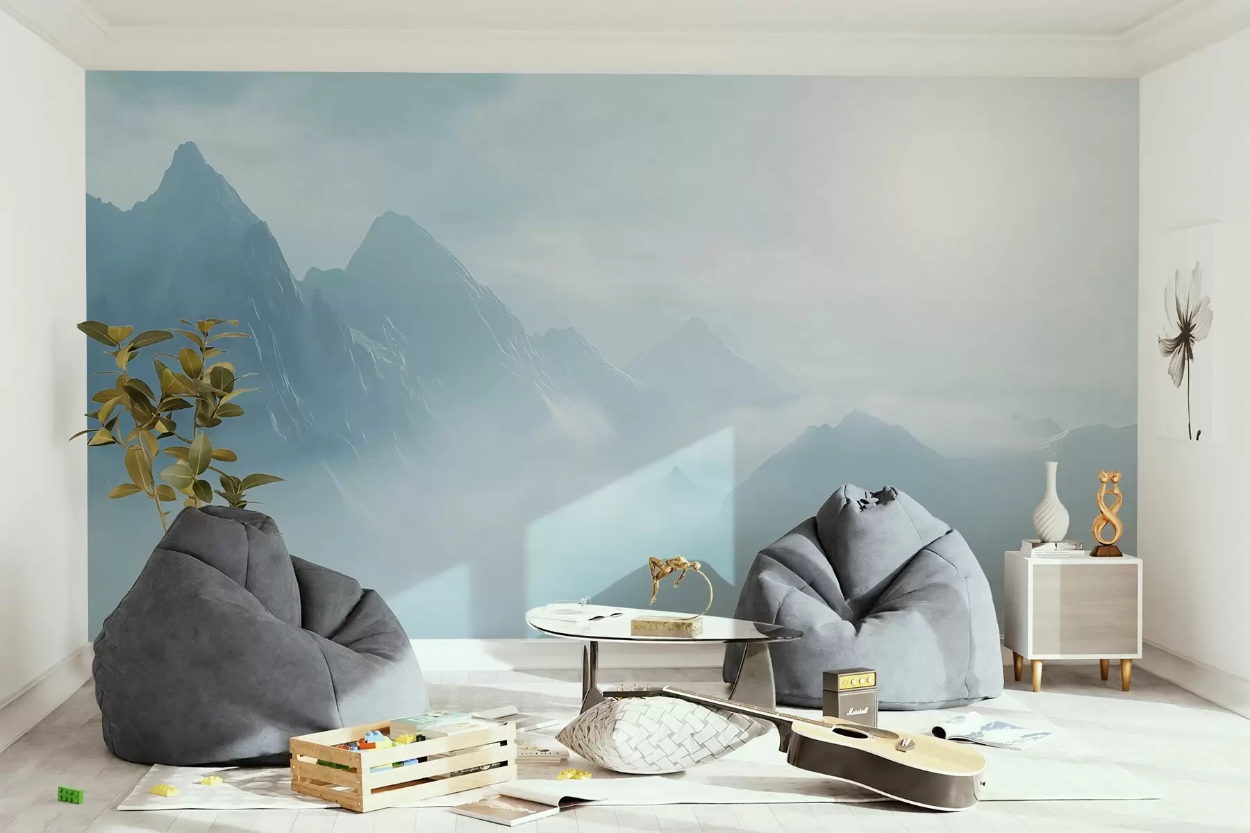 Fototapet Hory v mlze pod sluncem w03715