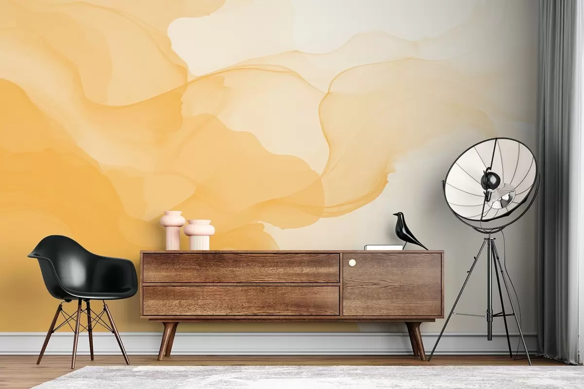 Fototapet Žlutý kouř na bílém pozadí w09026v1