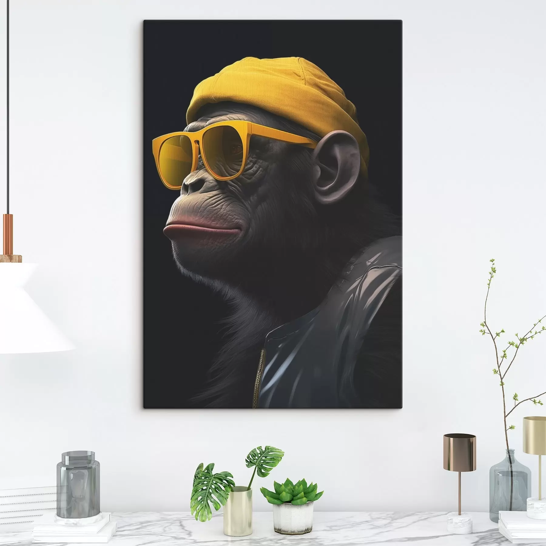 Fototapet Opice v klobouku s44109