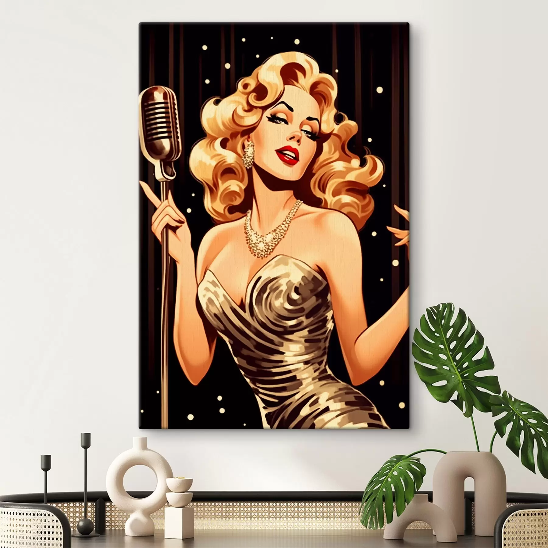 Obraz Dívka s mikrofonem Č. s44112