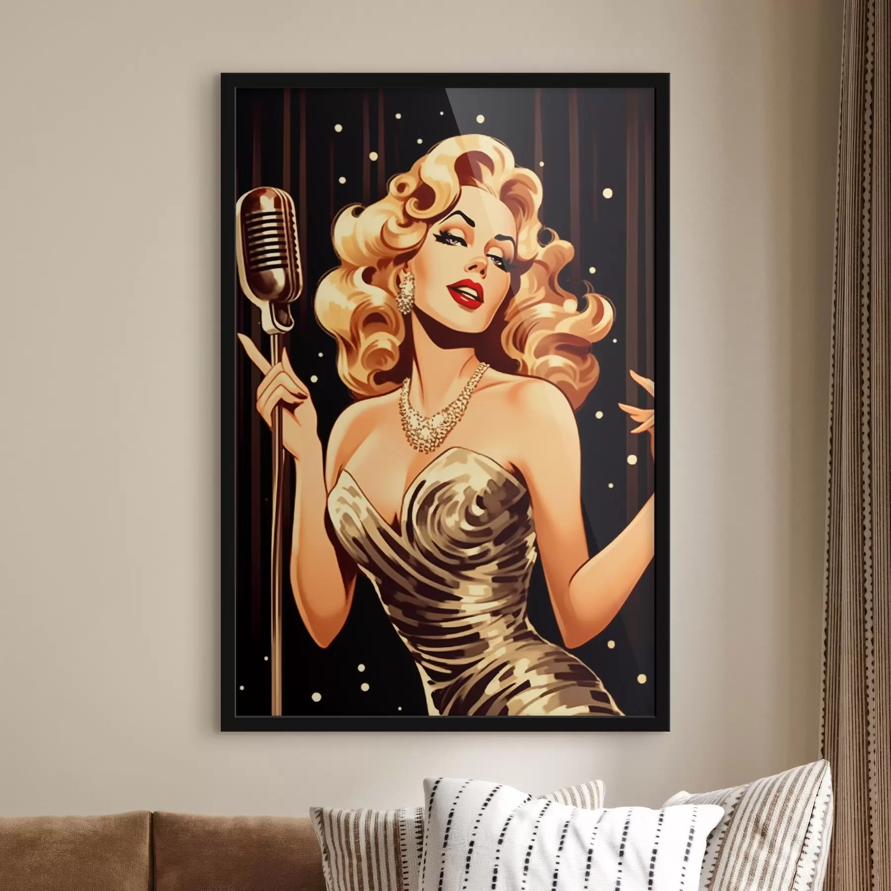 Fototapet Dívka s mikrofonem f44112