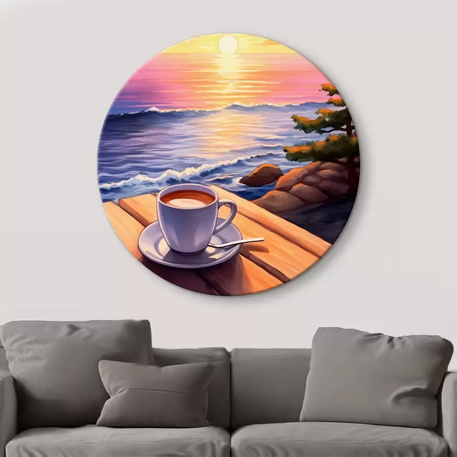 Obraz Šálek kávy na pozadí krajiny Č. r44105