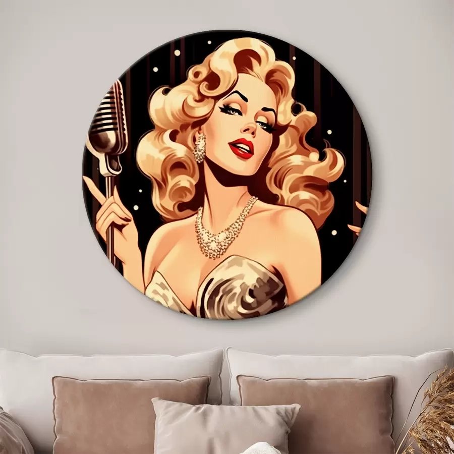 Obraz Dívka s mikrofonem Č. r44112