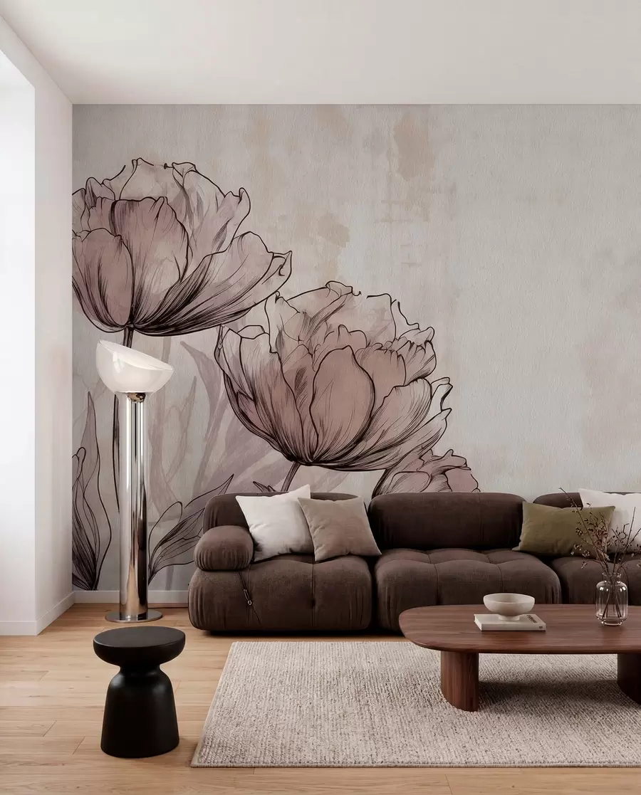 Fototapet Pastelové tulipány s lehkým vintage efektem w03796