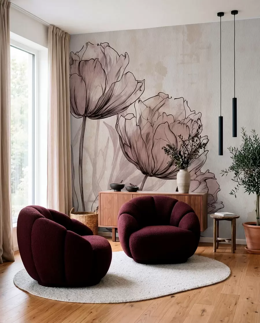 Fototapet Pastelové tulipány s lehkým vintage efektem w03796