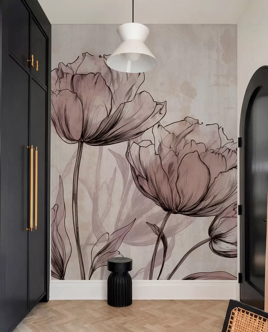 Fototapet Pastelové tulipány s lehkým vintage efektem w03796