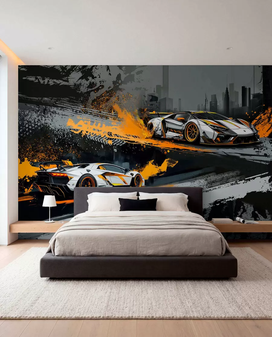 Fototapet tvrdý styl grange, expresivní, dynamické sportovní vozy w03721