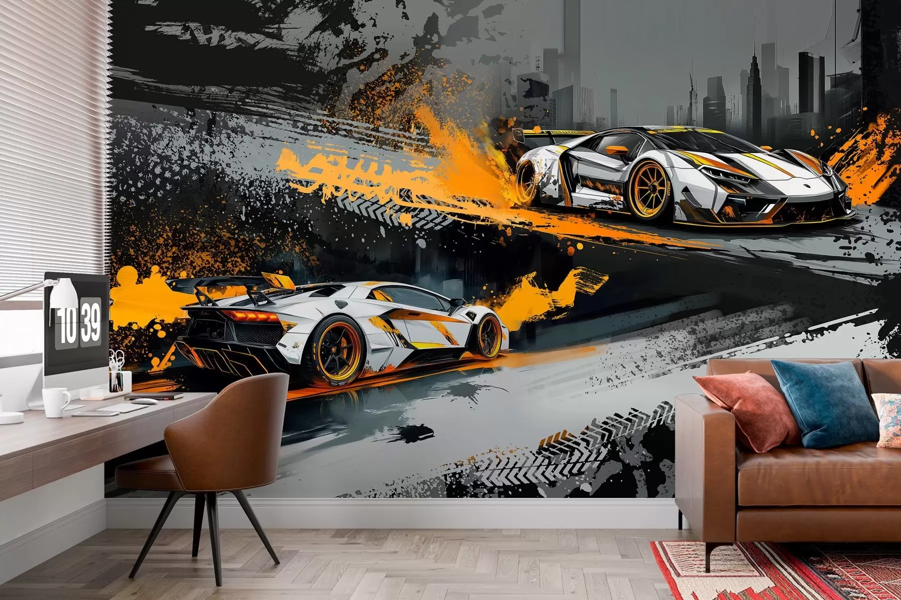 Fototapet tvrdý styl grange, expresivní, dynamické sportovní vozy w03721