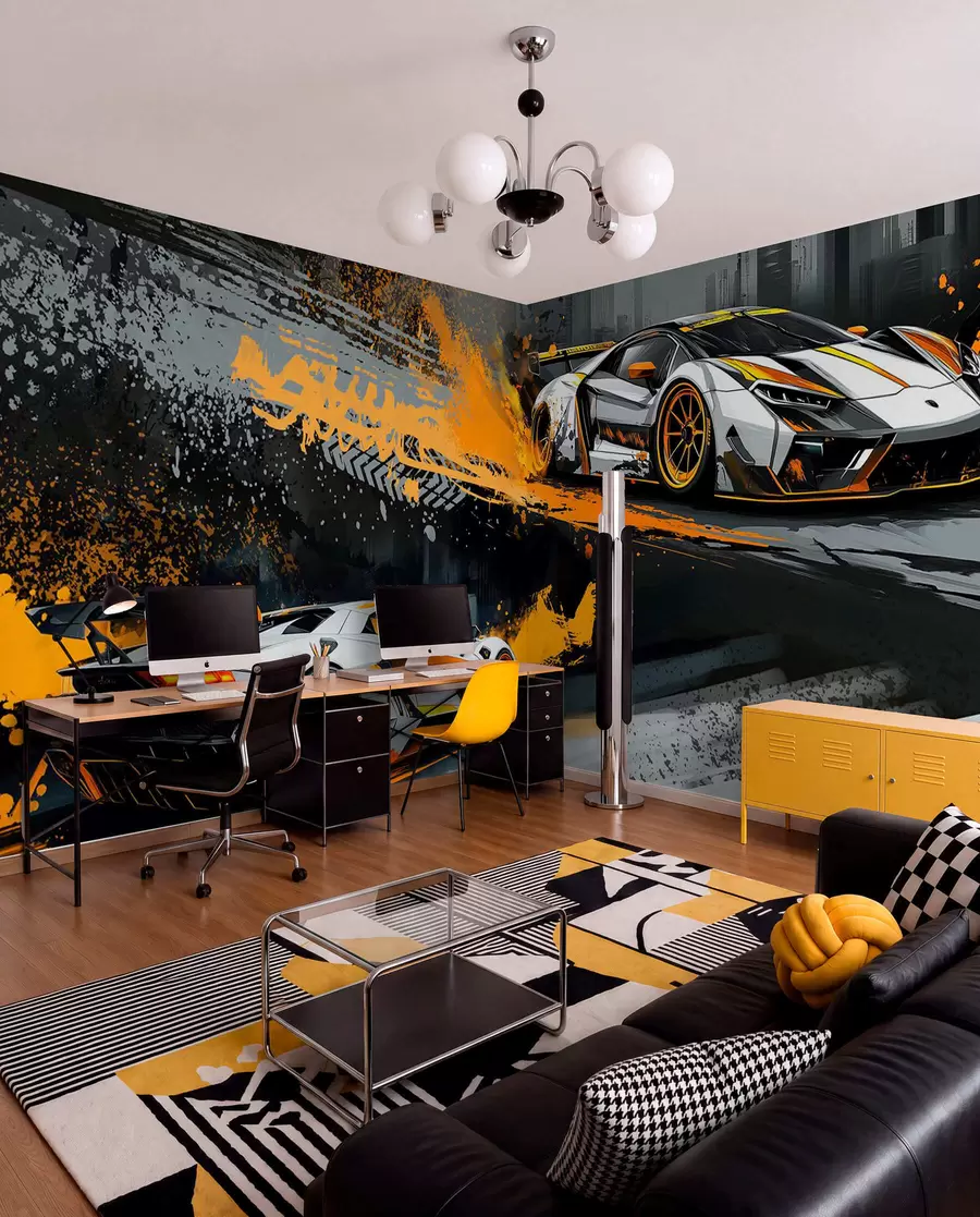 Fototapet tvrdý styl grange, expresivní, dynamické sportovní vozy w03721