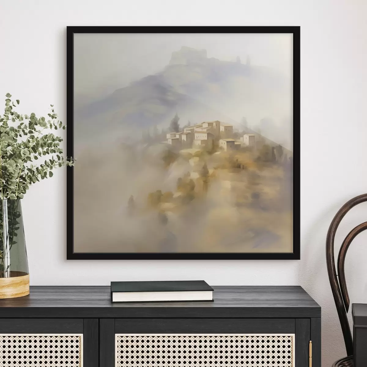 Poster Vesnice na pozadí hor f44127