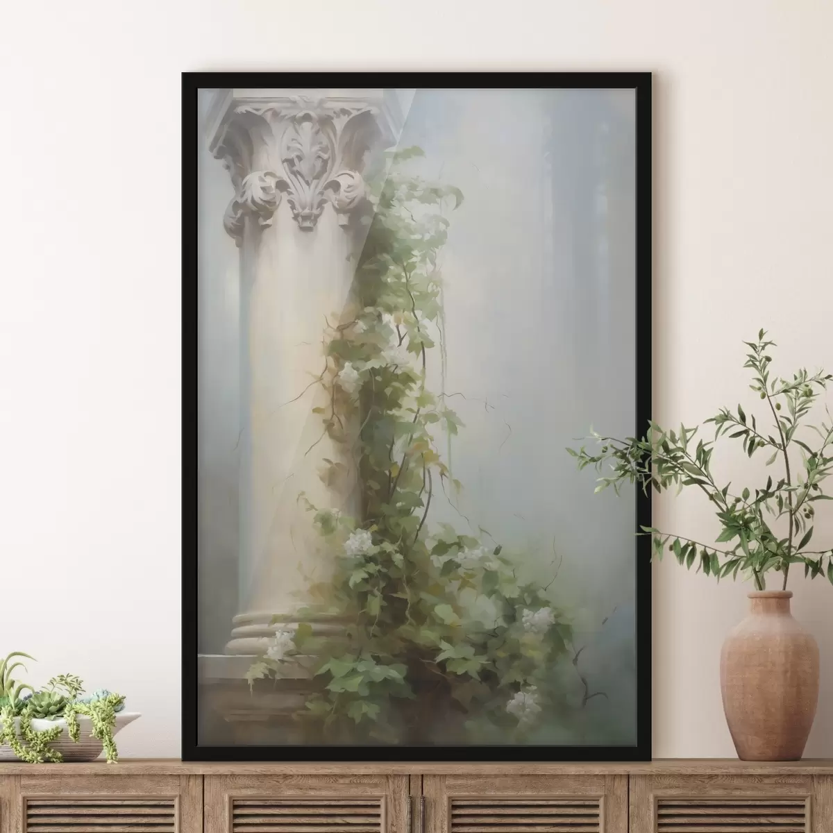 Poster Popínavá rostlina na sloupu f44138