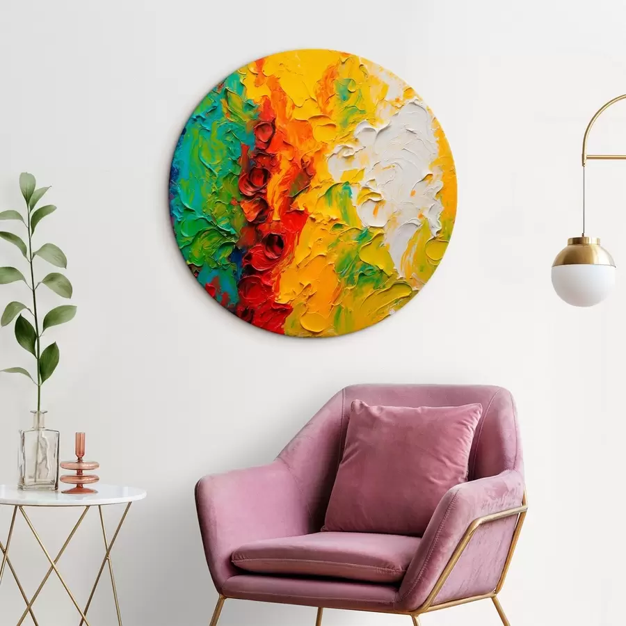 Obraz Abstraktní olejomalba s duhovými barvami Č. r44073