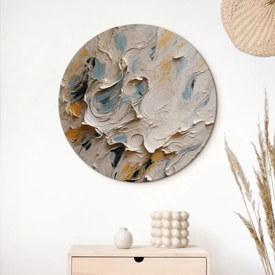 Obraz Abstraktní olejomalba v bílé a modré barvě Č. r44078