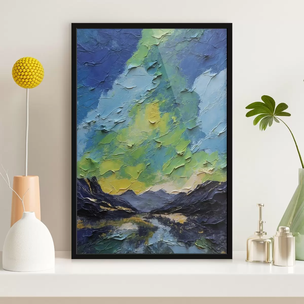 Poster Abstraktní hory ve stylu olejomalby f44062