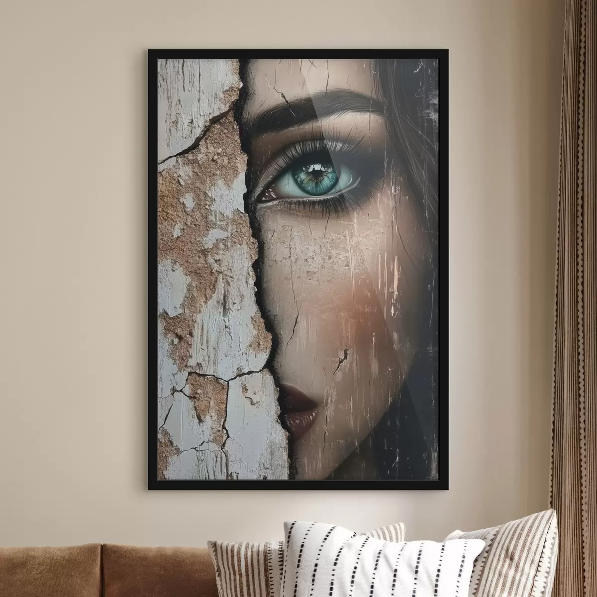 Poster Dívčí tvář za starou zdí f44069