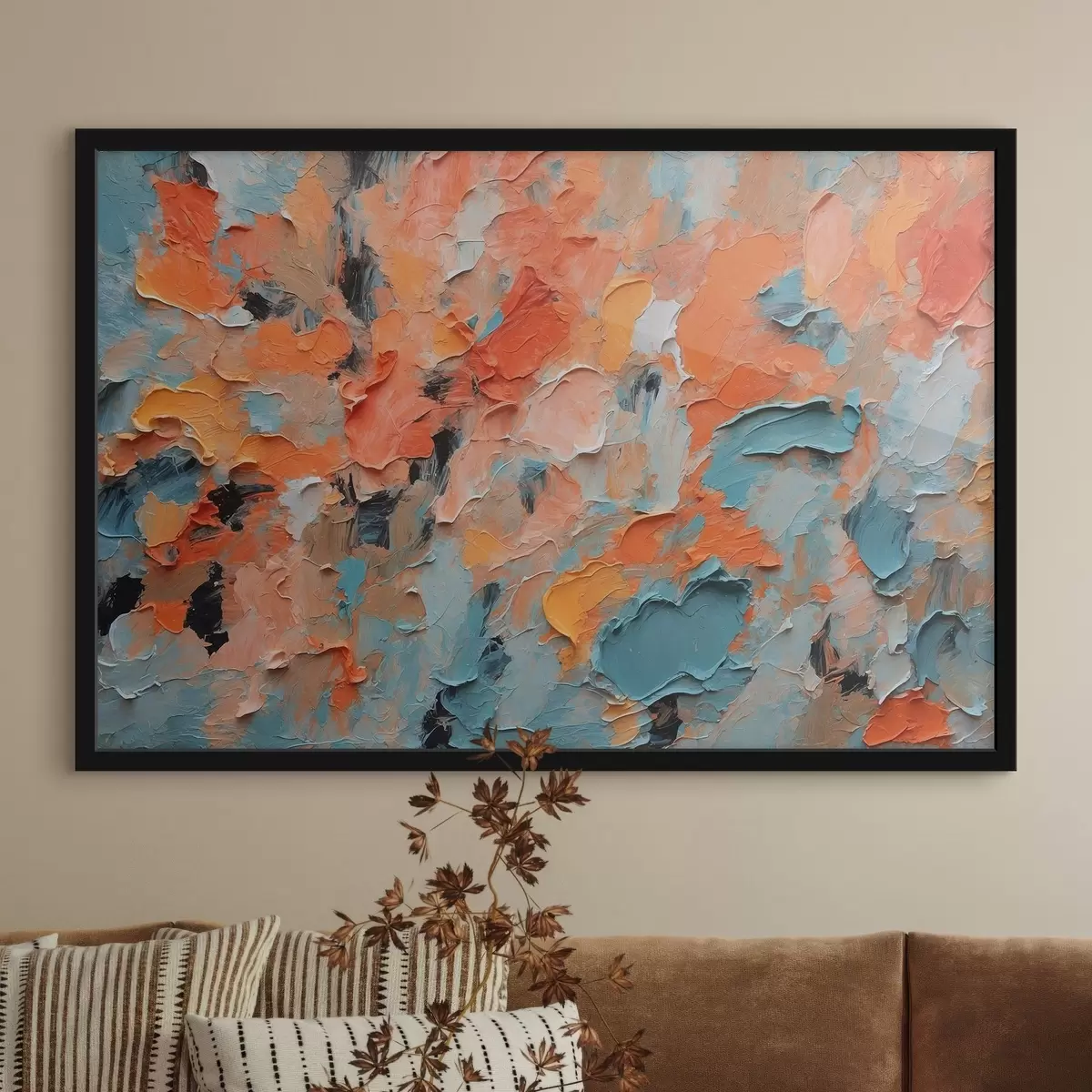 Poster Abstraktní olejomalba s různými barvami f44072