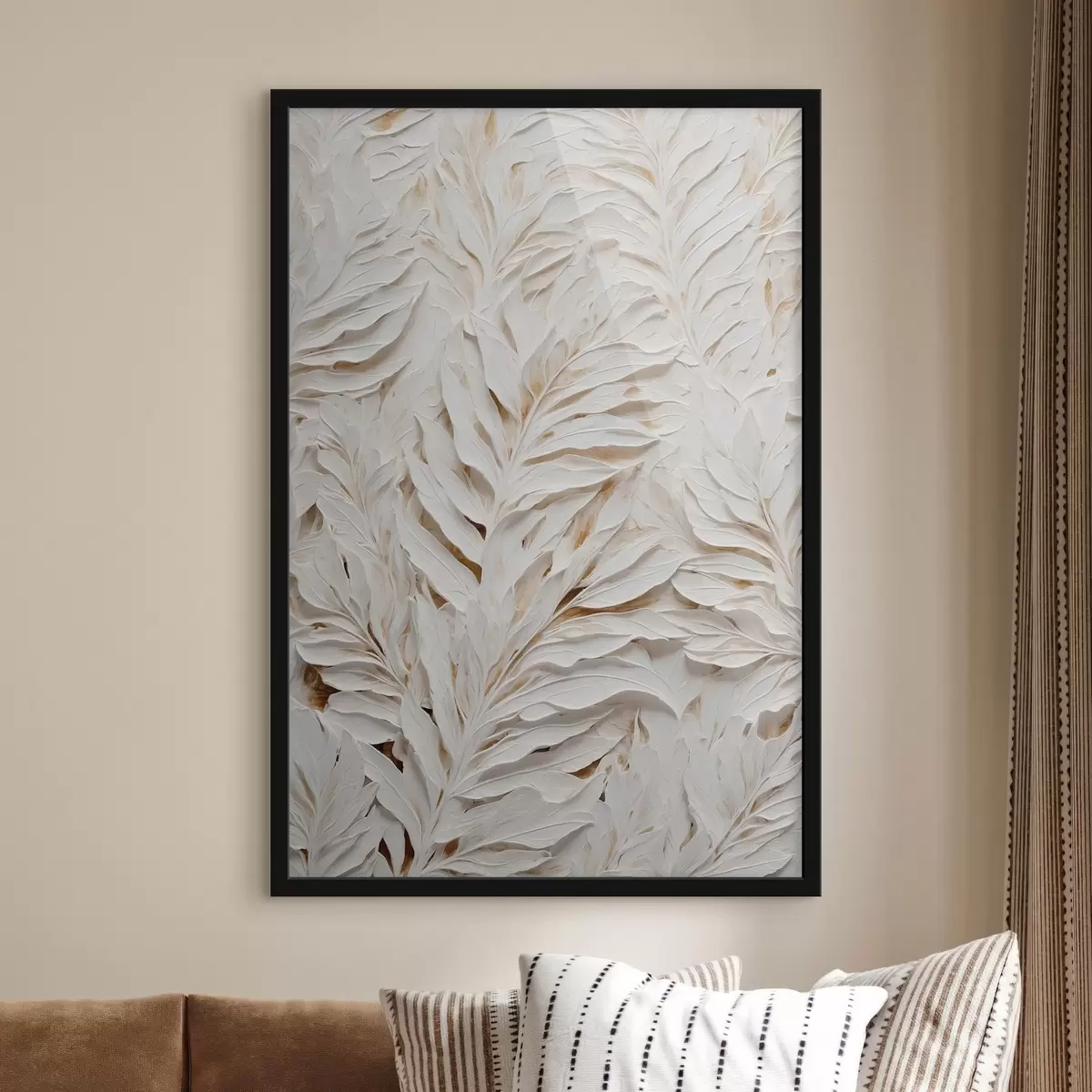 Poster Bílé tropické listy f44093