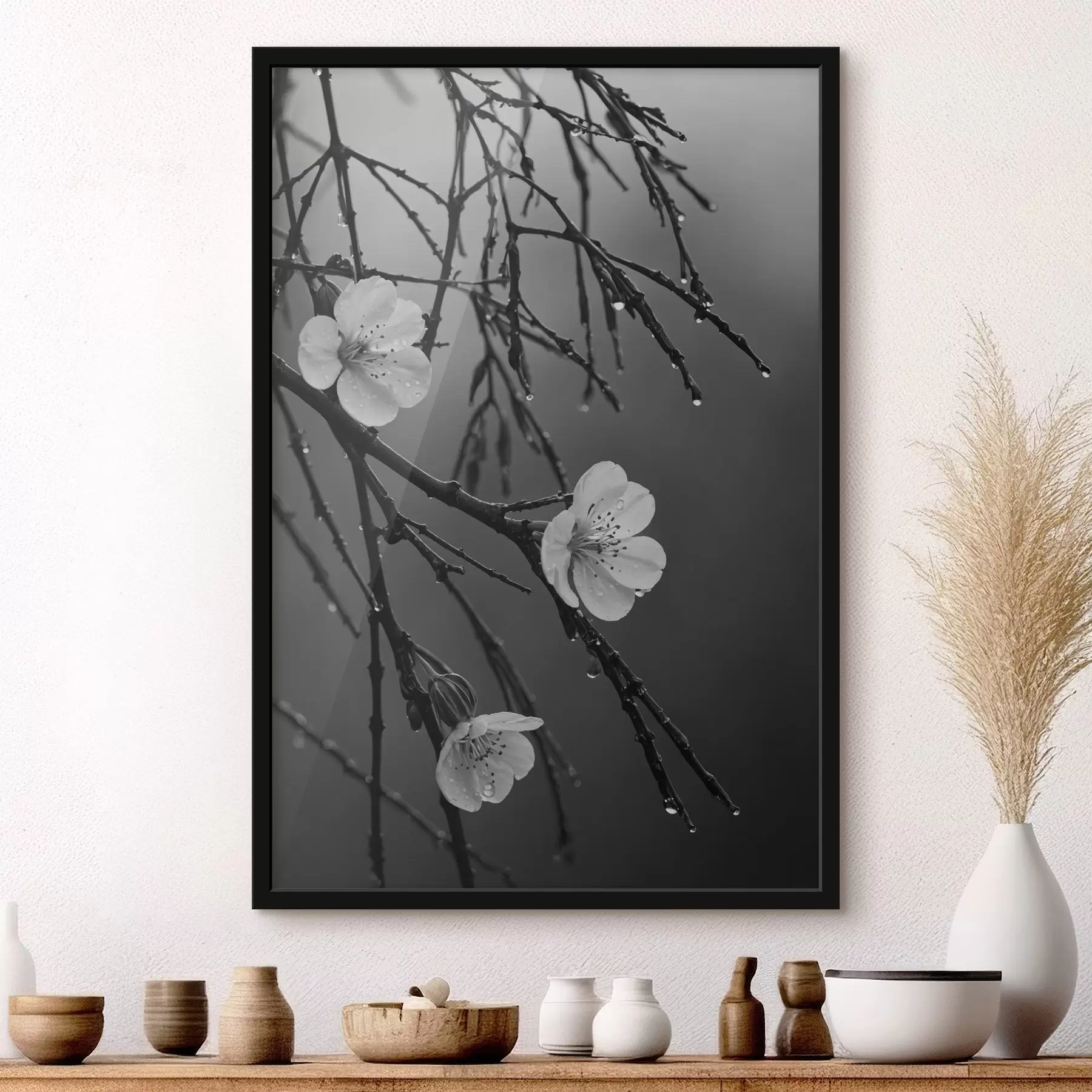 Obraz Květy na větvích po dešti Č. f44098