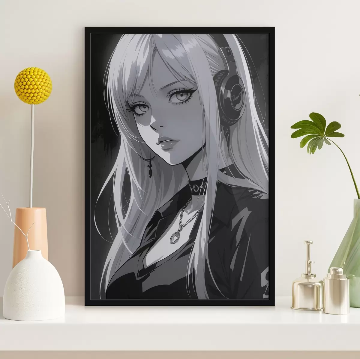 Poster Plakát s dívkou ve sluchátkách f44102