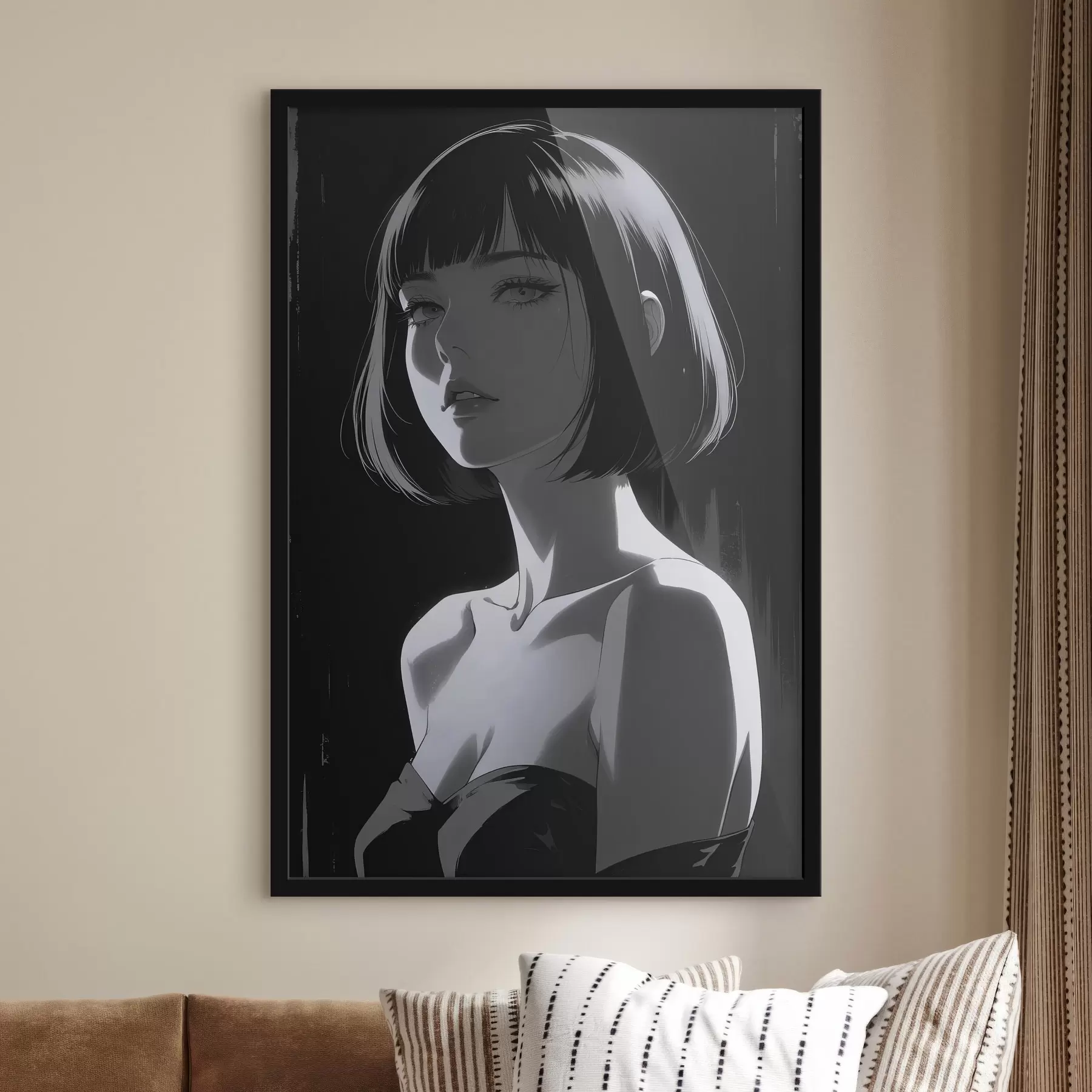 Fototapet Plakát s dívkou na černém pozadí f44103