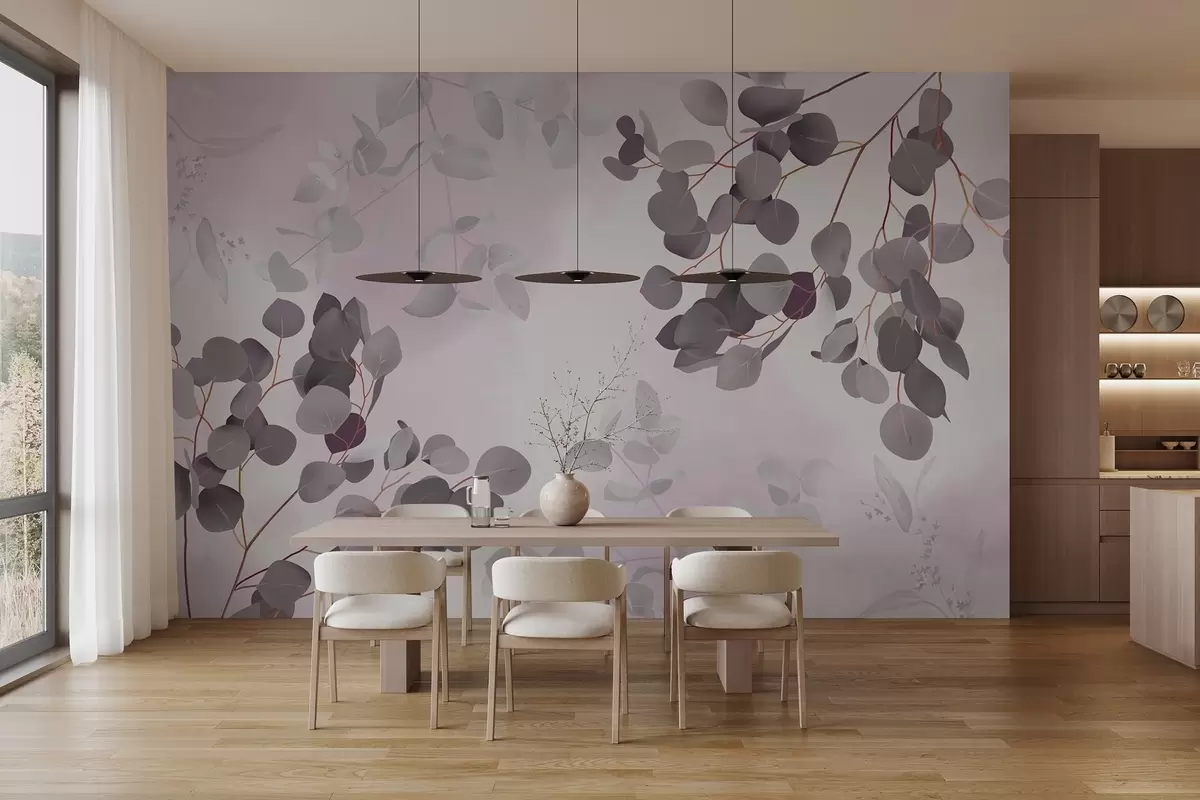 Fototapet Větve s listy v růžových odstínech w03719v1