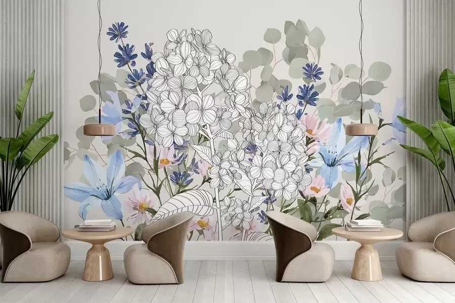 Fototapet Složení různých květin w03858