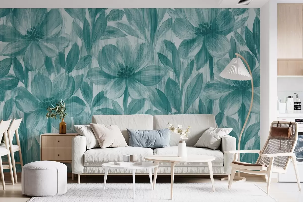 Fototapet Stylové akvarelové květiny w03821v2