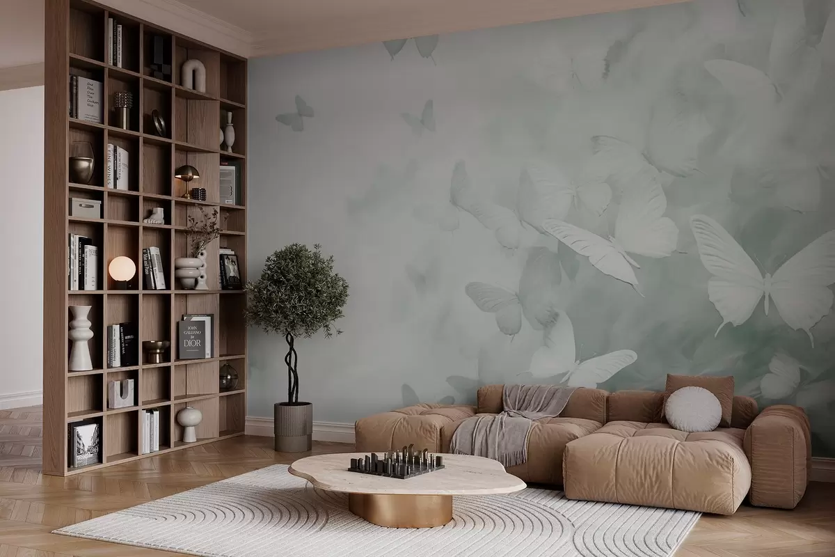 Fototapet Motýli, odstíny zelené w03841v2