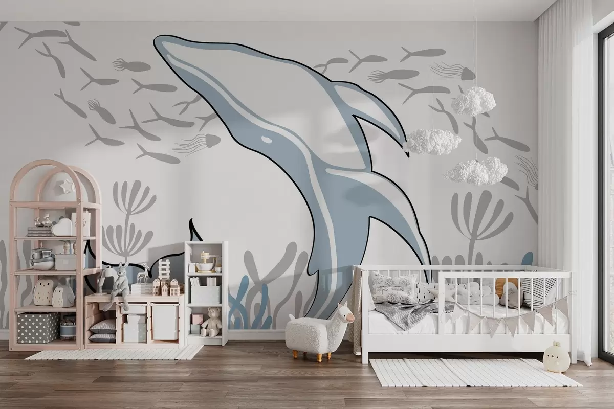 Fototapet Velryba mezi rybami a chaluhami w03853v1