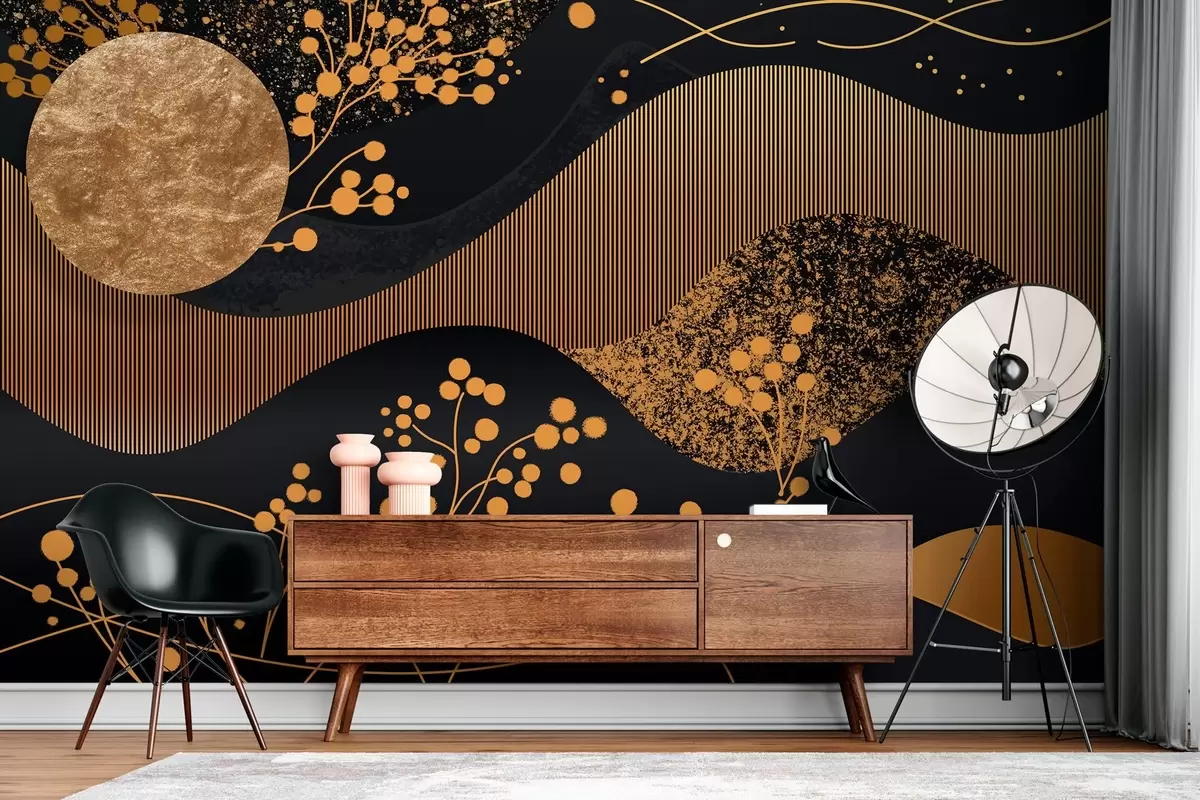 Fototapet pohádková hvězdná noc v abstraktním stylu w03764