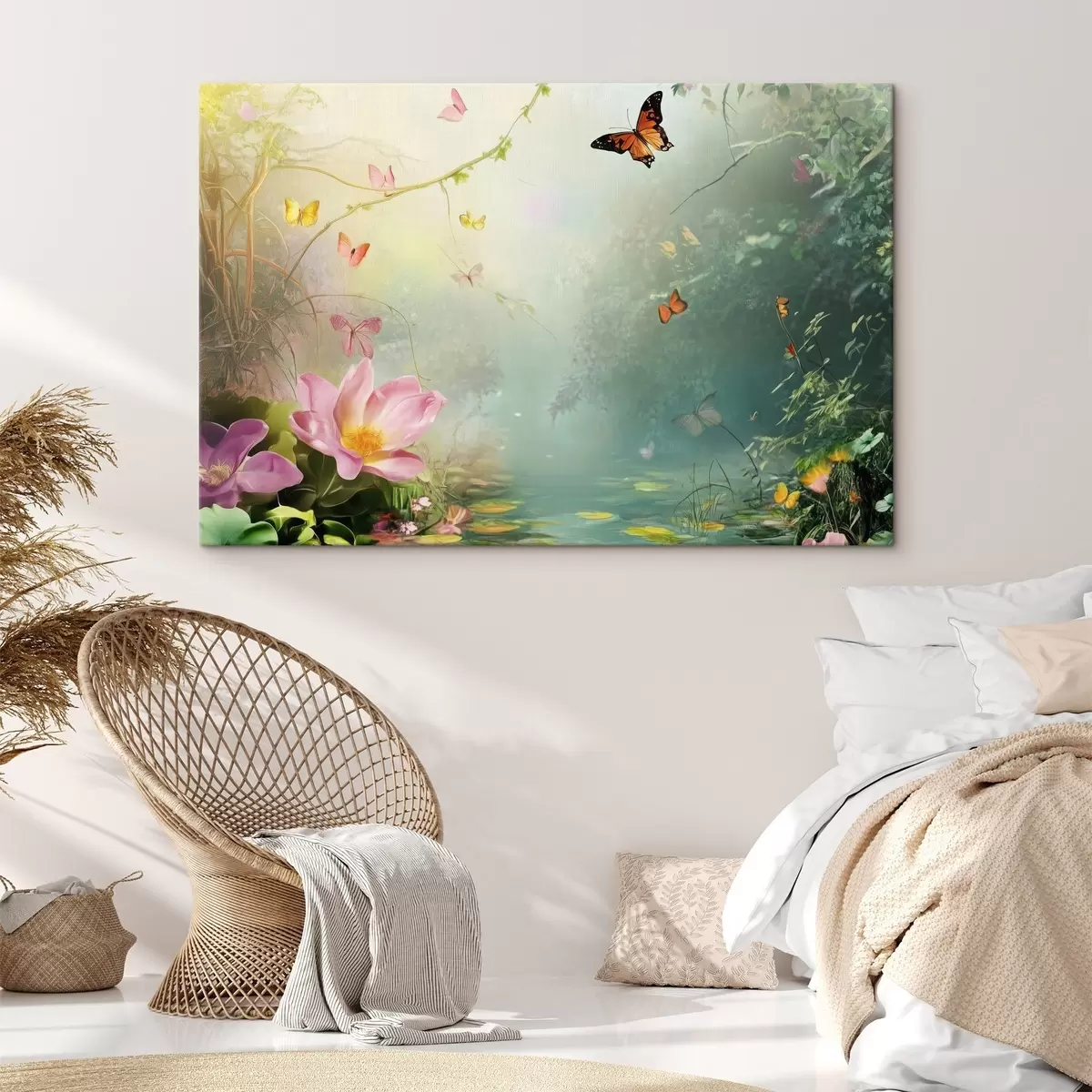 Obraz Jezero v lese pod stromy Č. s44216