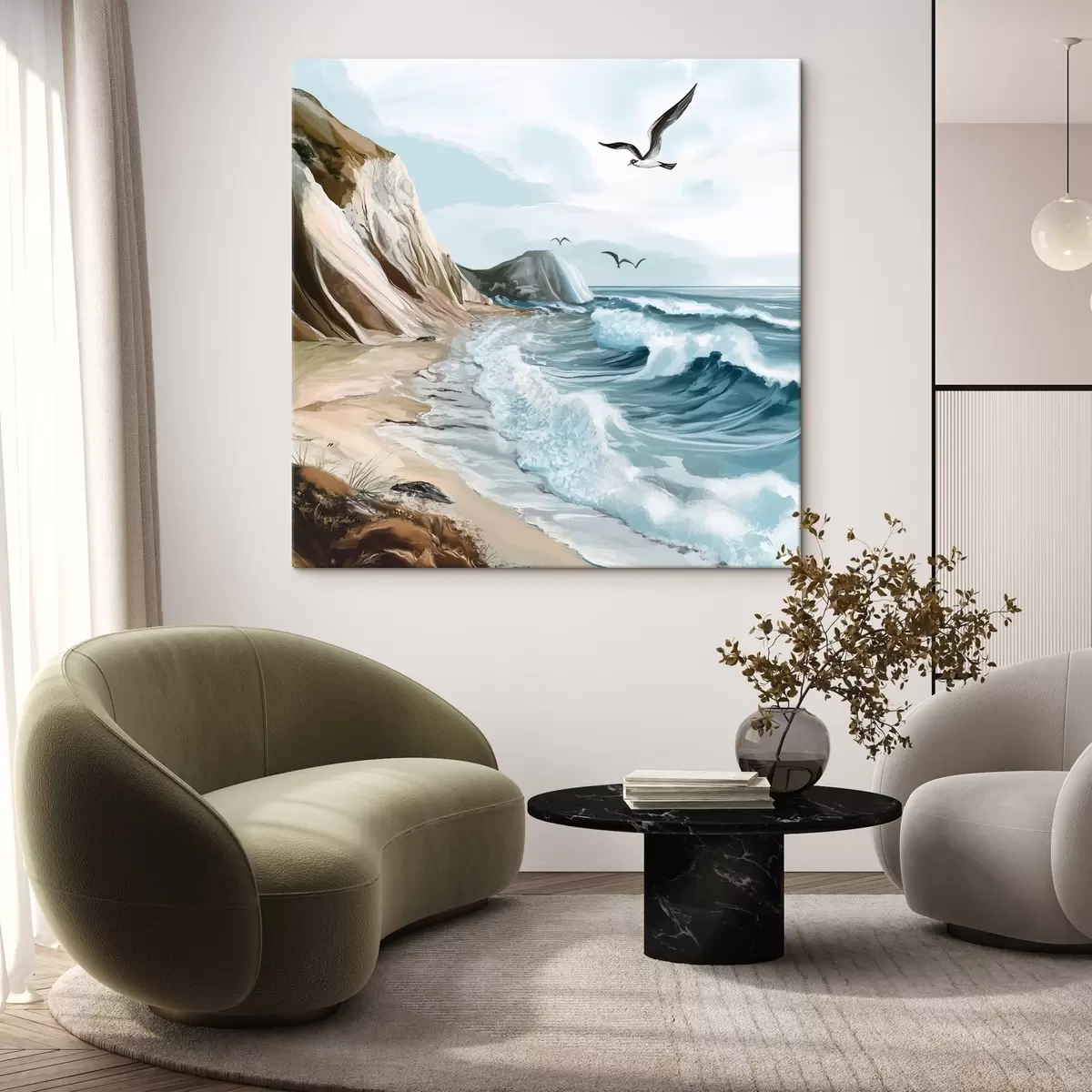 Obraz Písečná pláž a ptáci Č. s44222