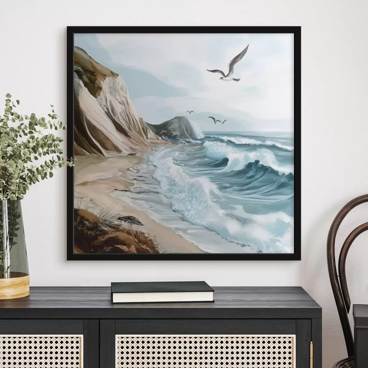 Poster Písečná pláž a ptáci f44222