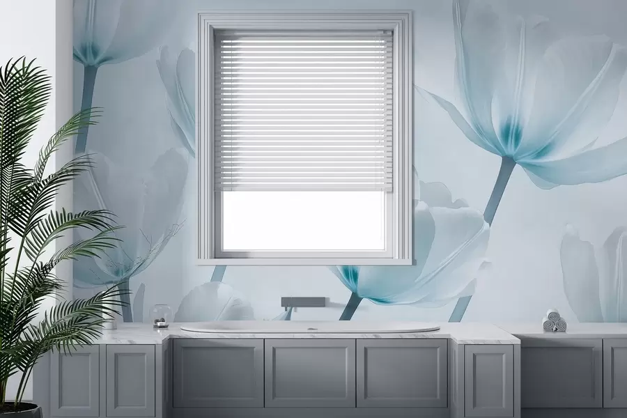 Fototapet Krásné tulipány, květinové, modré barvy, realismus w03877v1