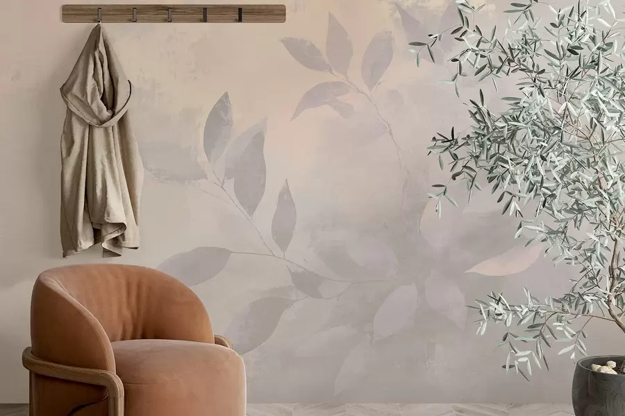 Fototapet Krásné větve stromů, tlumené béžové barvy, abstrakce  w03882