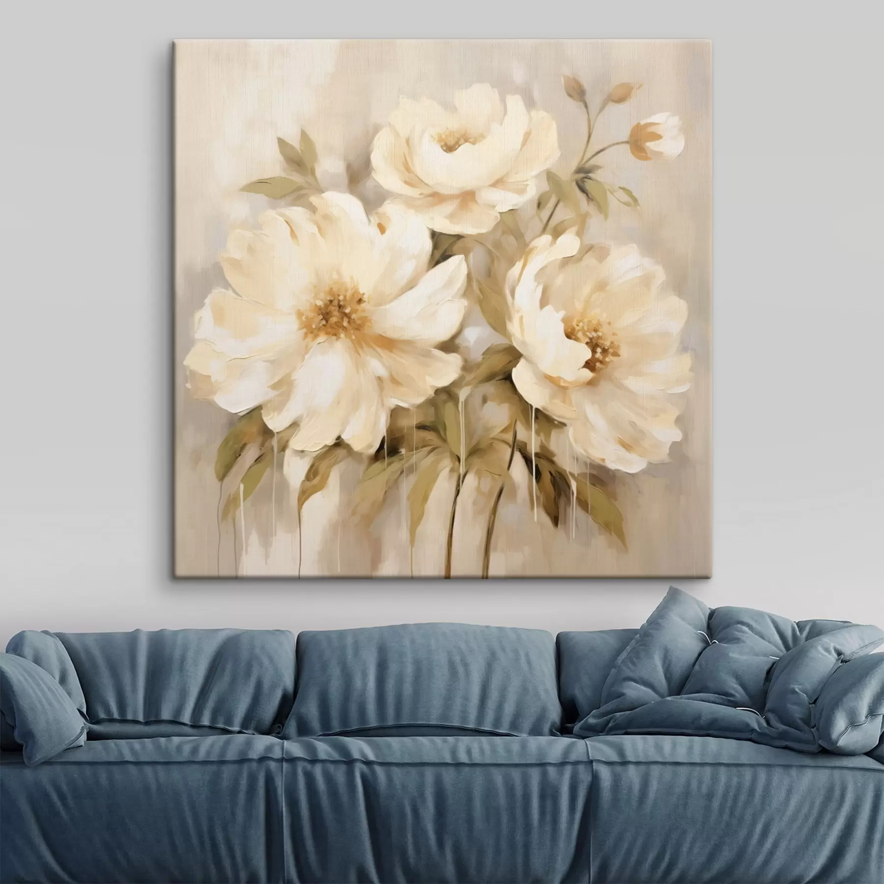 Obraz Květinová kompozice s bílými okvětními lístky Č. s44043