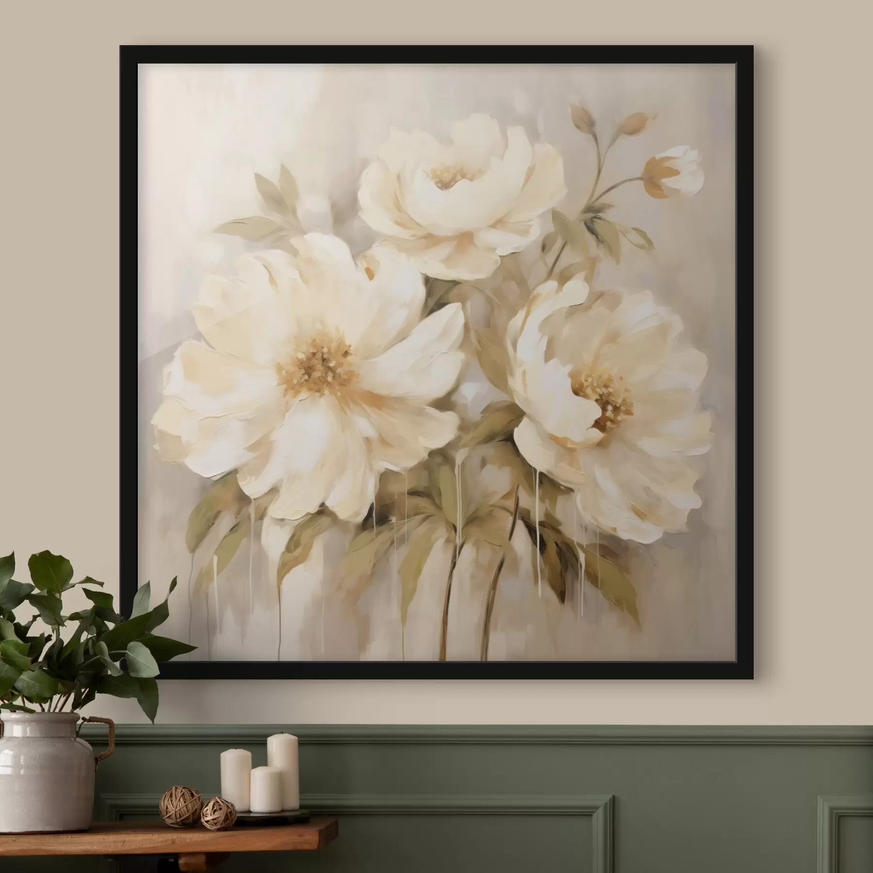 Fototapet Květinová kompozice s bílými okvětními lístky f44043