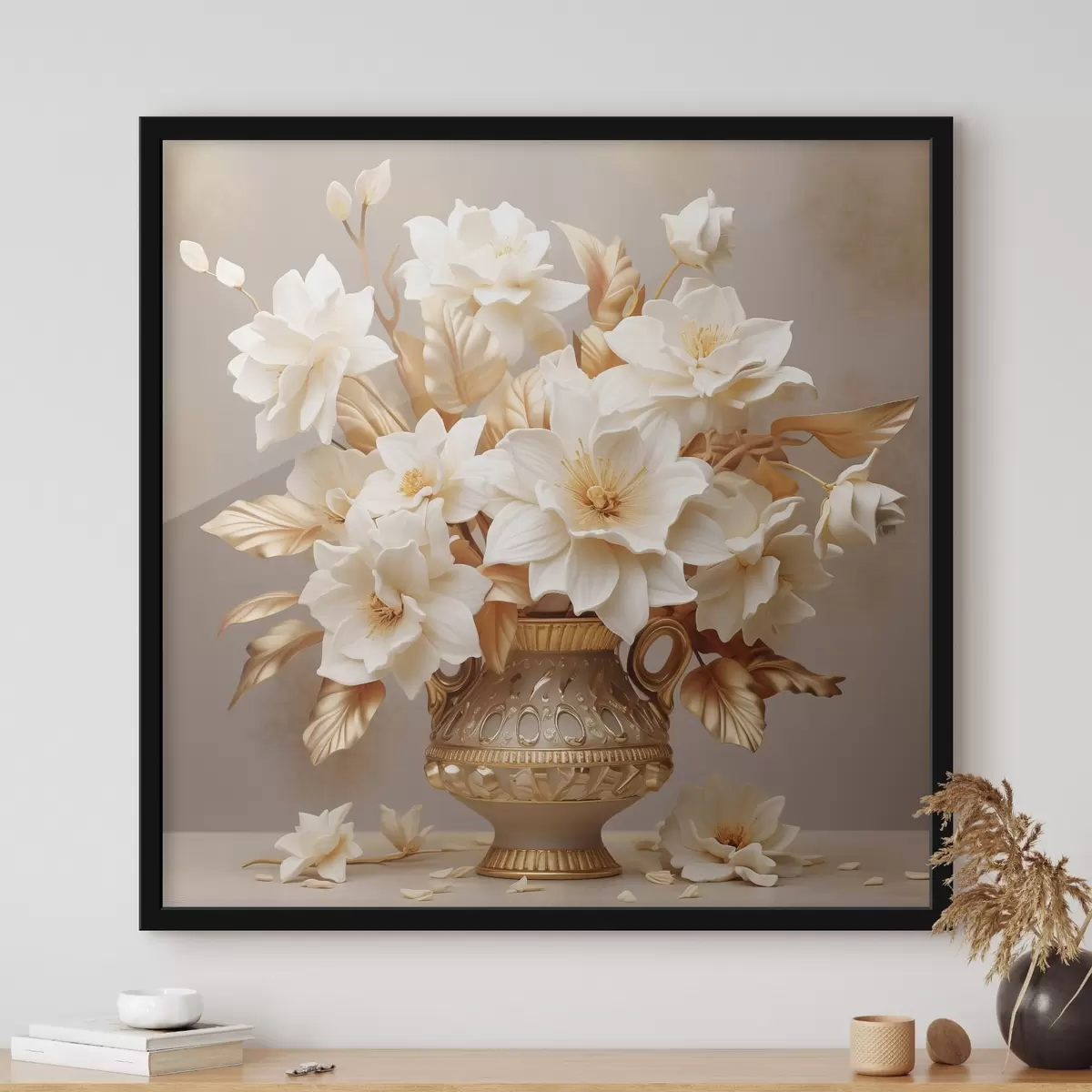 Poster Něžná kytice v klasické váze ve stylu realismu f44237